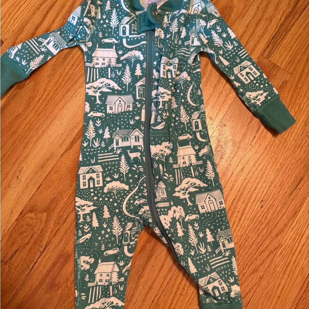 Hanna Andersson green and White Footie